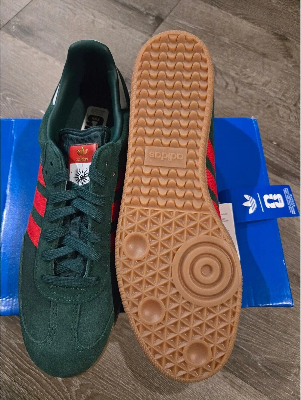 Adidas Samba OG Dark Green Better Scarlet Gum Men Size 12 IH6829 Box